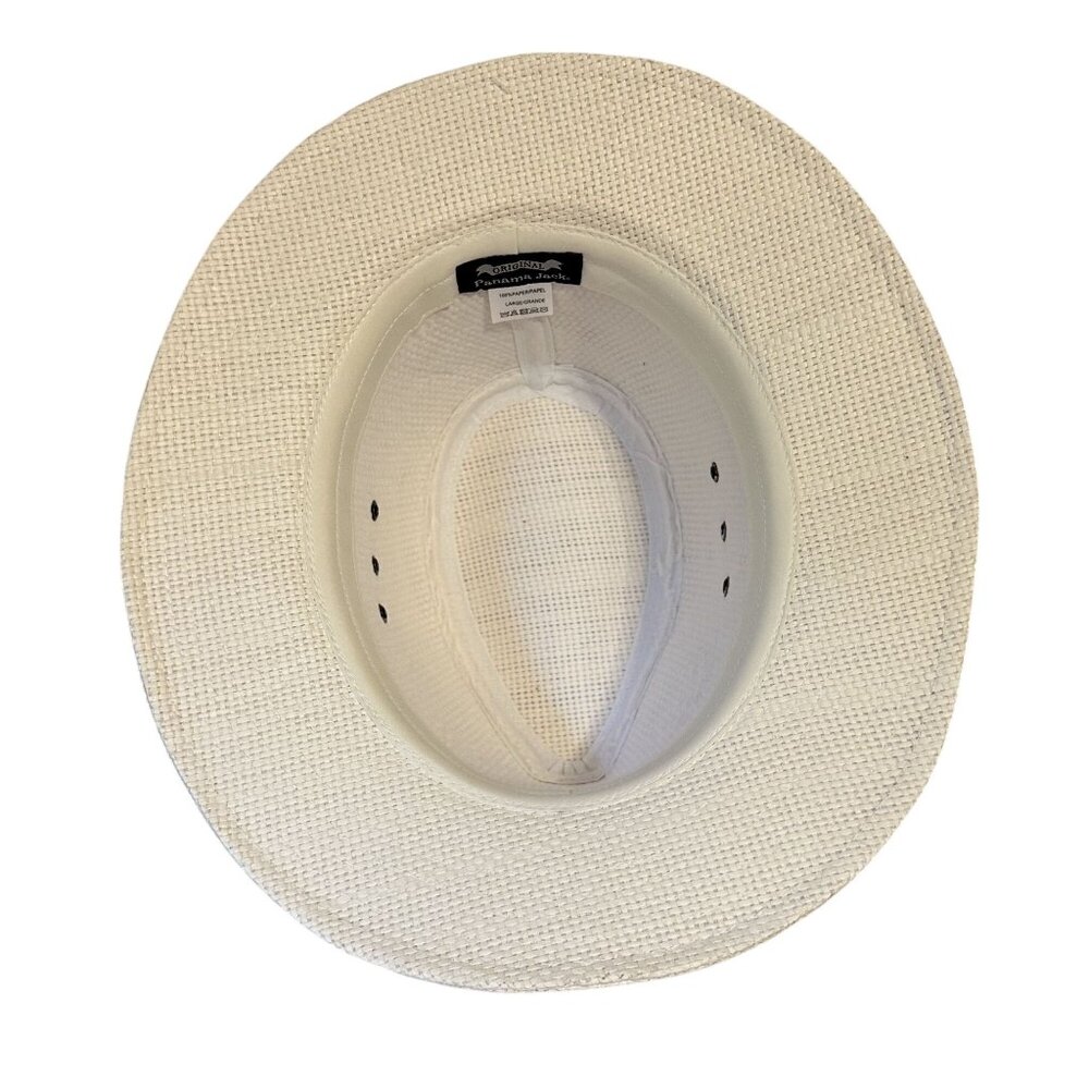 Panama Jack Solid Ribbon Fedora Hat Model PJC83-NAT White Large BLEMISH - Picture 5 of 5